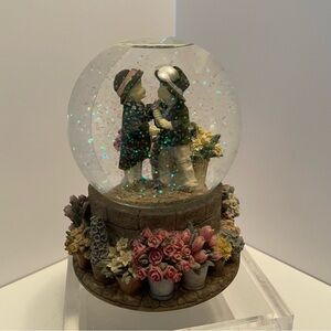 Kim Anderson's "Forever Young" musical snow globe, # 6241 “Puppy Love” Works